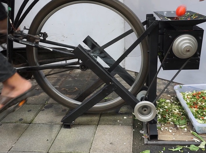 Diy垃圾食品碎纸机 自行车动力堆肥机